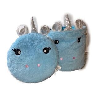 L2D Fur Unicorn Storage and Pillow Set
